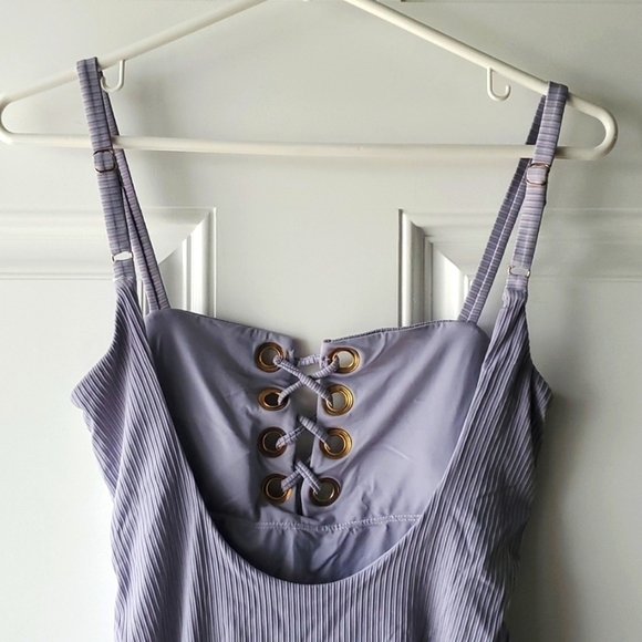 Tinibikini Light Purple Ribbed One Piece Swimsuit - Picture 4 of 7
